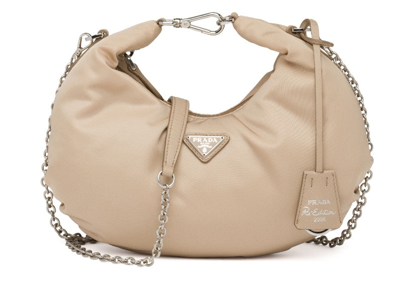 Prada Re-Edition 2006 Nylon Bag Cameo Beige