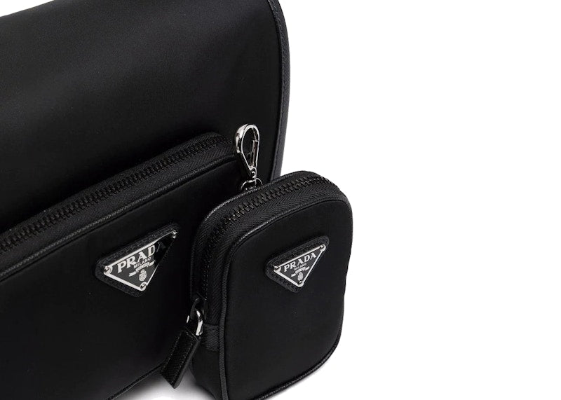 Prada Re-Nylon Satchel Bag Detachable Coin Purse Black