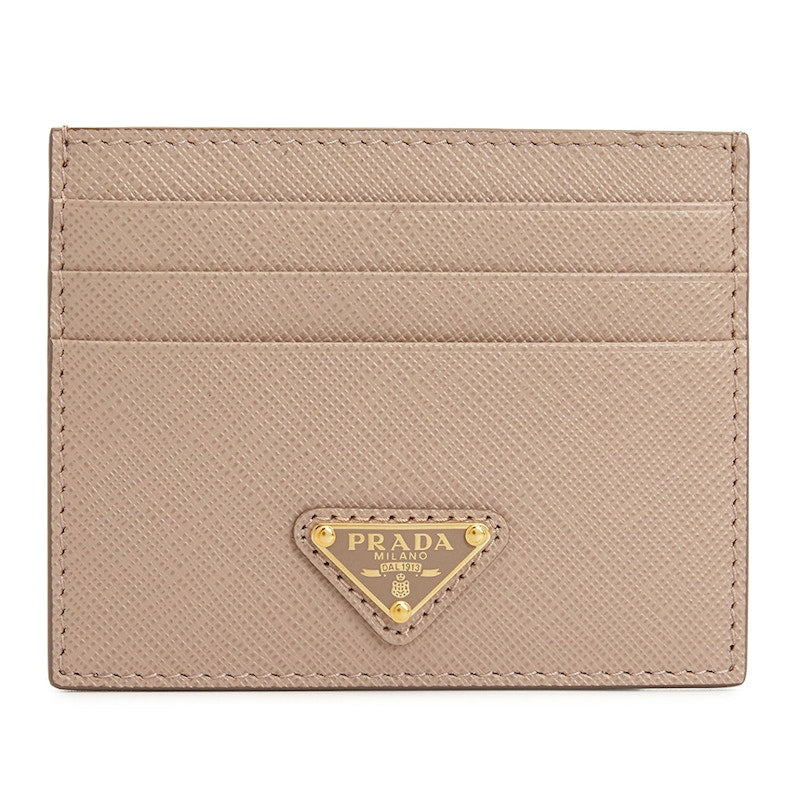 Prada Saffiano Card Holder Pink Beige