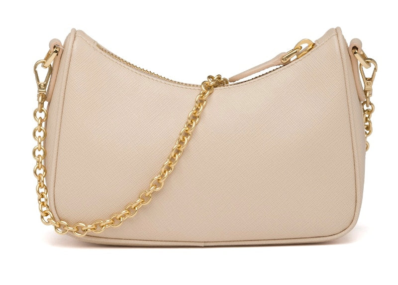 Prada Saffiano Leather Bag Mini Travertine Gray