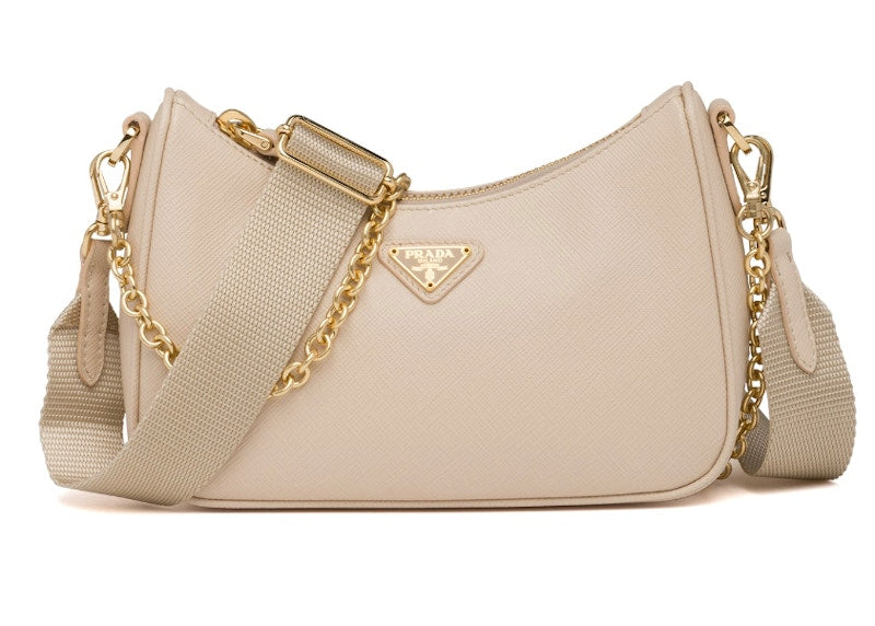 Prada Saffiano Leather Bag Mini Travertine Gray