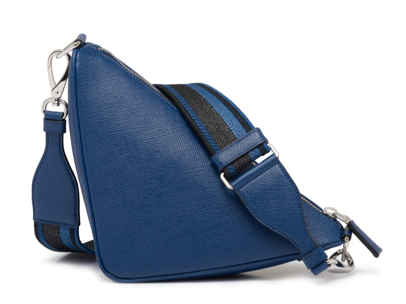 Prada Saffiano Triangle Bag Bluette