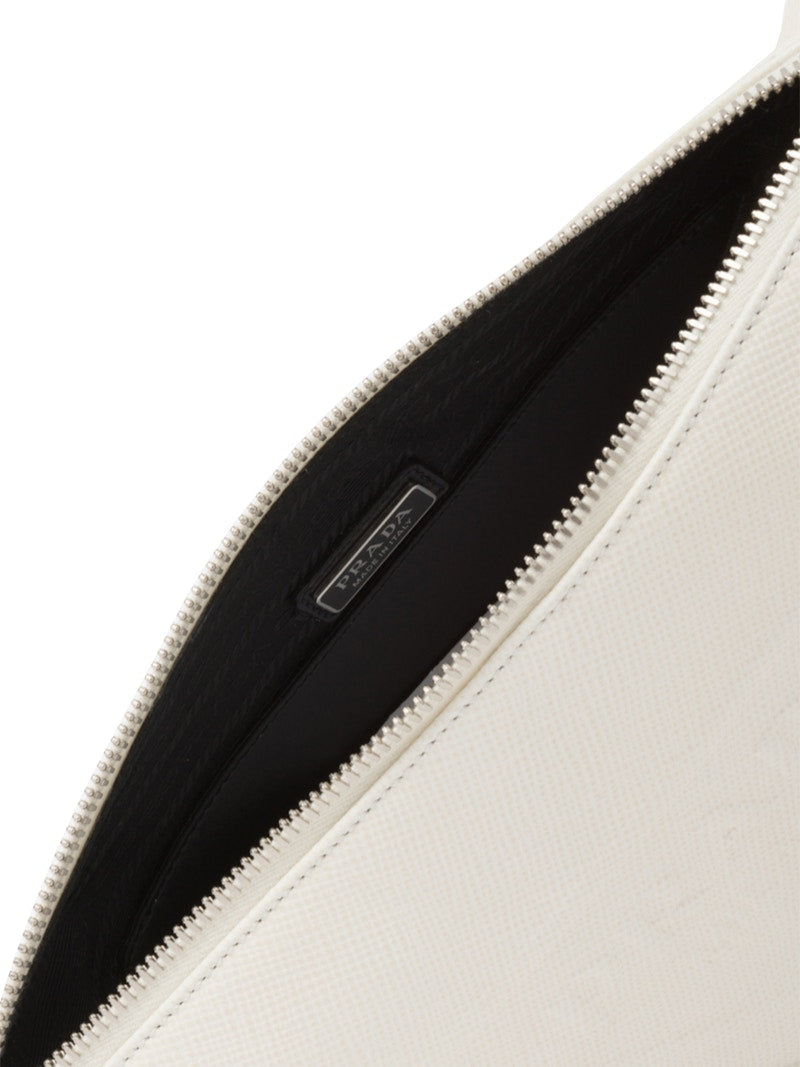 Prada Saffiano Triangle Bag White