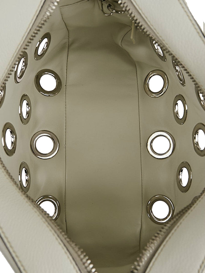 Prada Grommet Shoulder Bag Vitello Daino White
