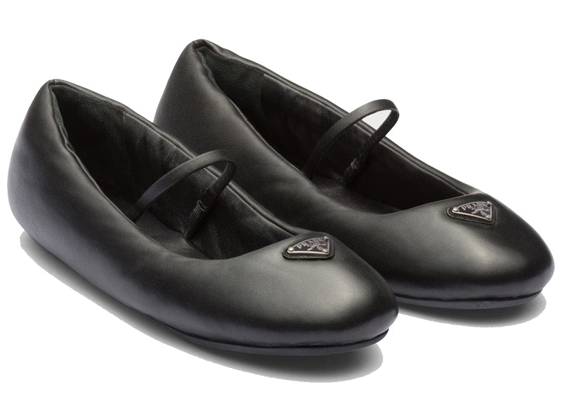 Prada Soft Padded Ballerinas Flats Black Nappa Leather