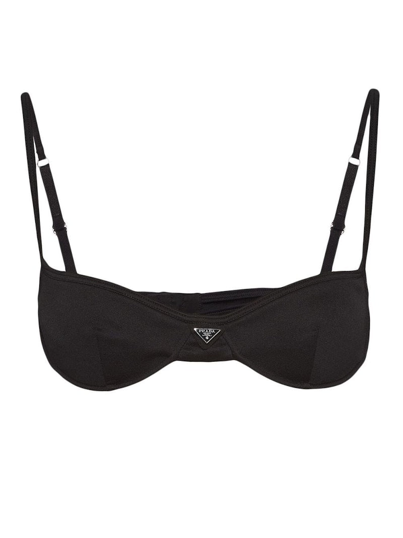 Prada Stretch Jersey Bra Top Black