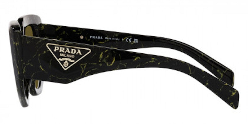 Prada Sunglasses PR 14ZSF Black/Yellow Marble/Dark Brown (PR14ZSF-19D01T-52)