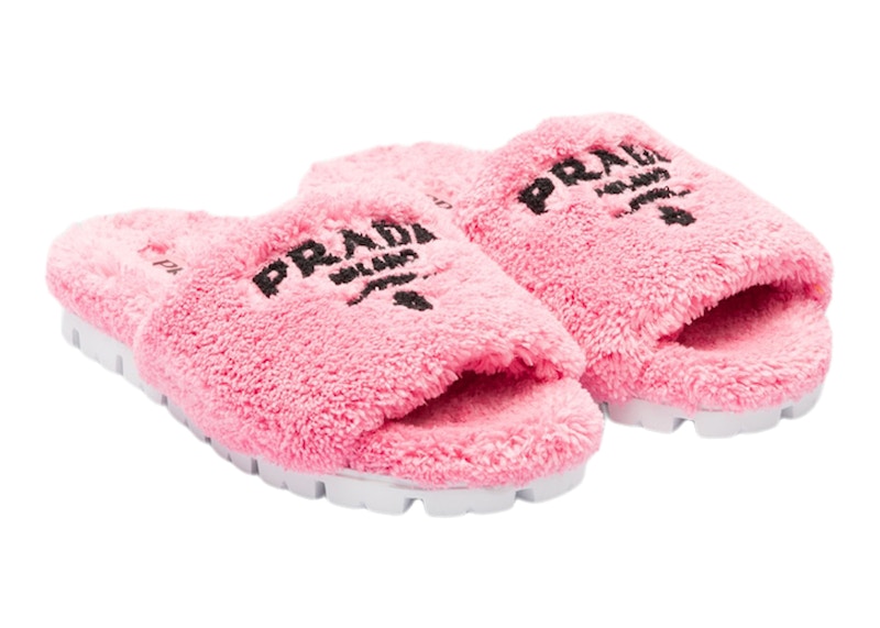 Prada Terry Cloth Slides Petal Pink
