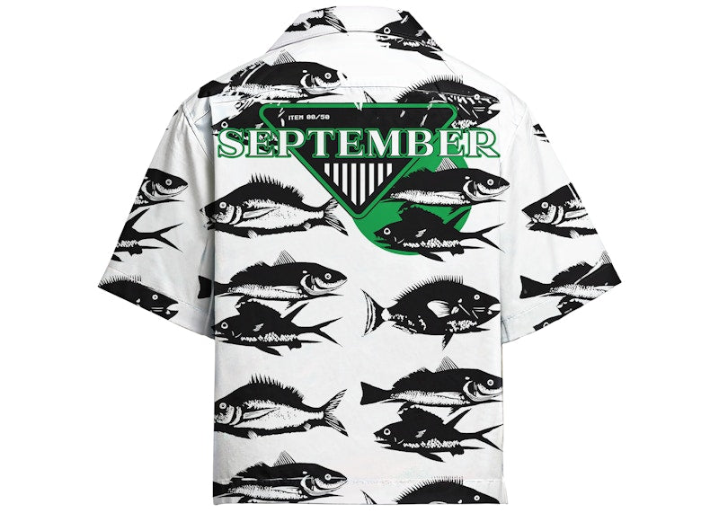 Prada Timecapsule September 2021 Poplin Shirt White/Green
