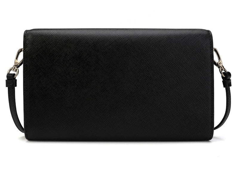 Prada Triangle Logo Strap Wallet Black