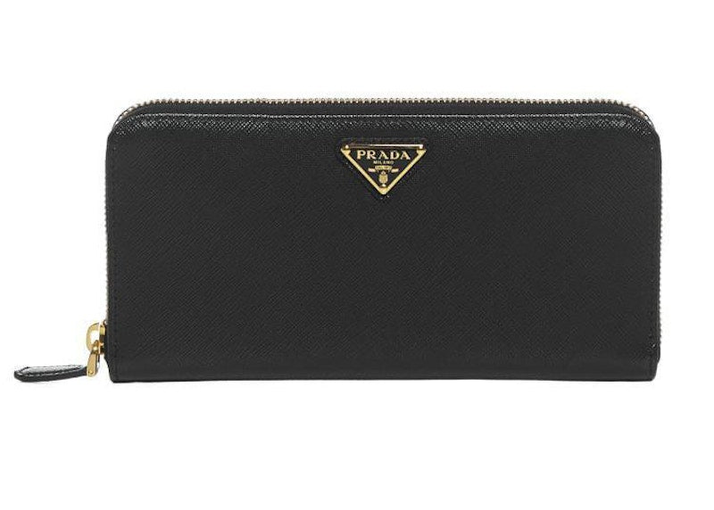 Prada Zip Around Wallet Large Black