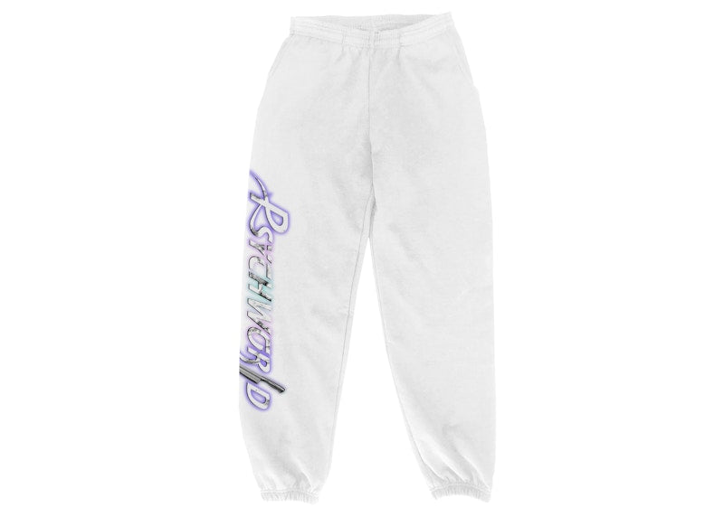 Psychworld x Lancey Foux Marble Sweatpants White