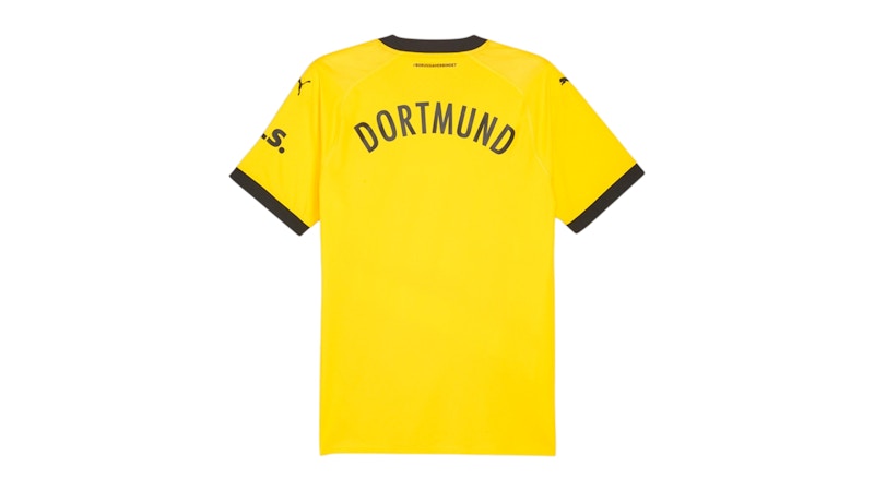 Puma BVB Home Authentic Crew Neck Short Sleeve Soccer Jersey Cyber Yellow/Black