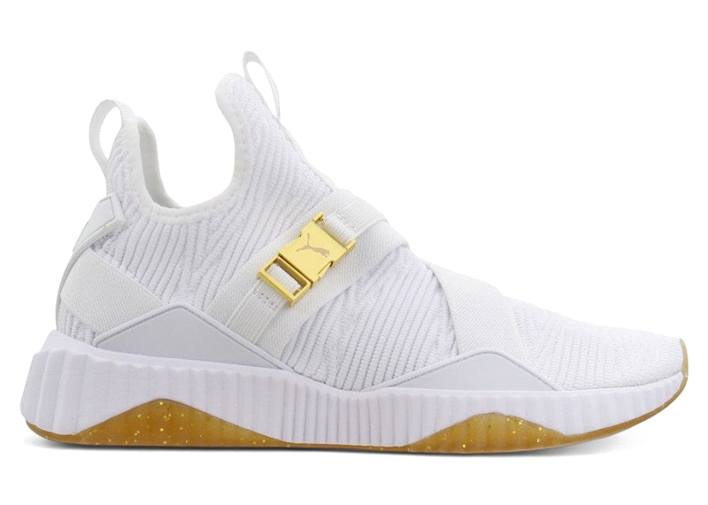Puma Defy Varsity Mid White Metallic Gold (Women's)