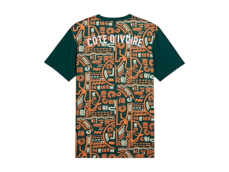 Puma Ivory Coast 2025 Pre-Match Jersey Jersey Dark Myrtle/Rickie Orange