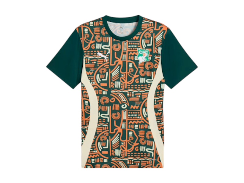 Puma Ivory Coast 2025 Pre-Match Jersey Jersey Dark Myrtle/Rickie Orange