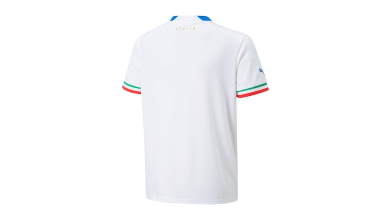 Puma Kids Italy Away 22/23 Replica Crew Neck Short Sleeve Soccer Jersey White/Ultra Blue