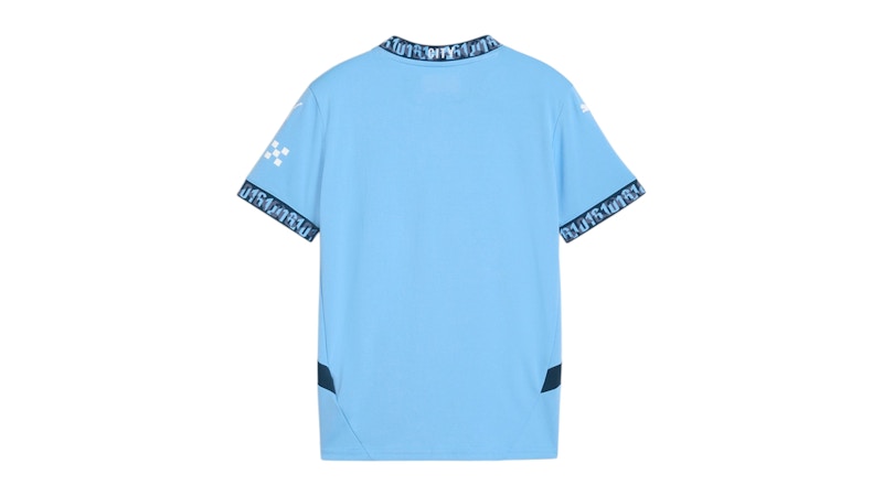 Puma Kids Mcfc Crew Neck Short Sleeve Home Soccer Replica Jersey Team Light Blue/Marine Blue