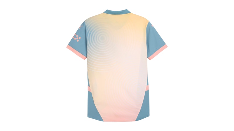 Puma MCFC Fourth Collared Short Sleeve Soccer Jersey Rosebay/Bold Blue