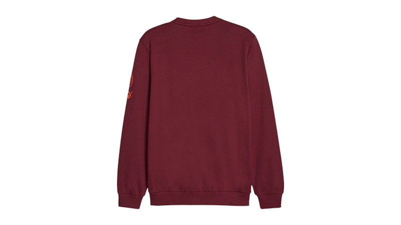 Puma Manchester City Graphic Crew Neck Sweatshirt Aubergine/White