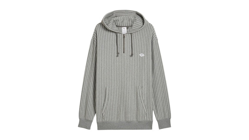 Puma Nanamica Quarter Zip Striped Hoodie Medium Gray Heather/Heather