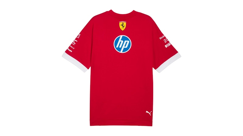 Puma Scuderia Ferrari Drivers Logo Crew Neck Short Sleeve T-Shirt Dark Cherry