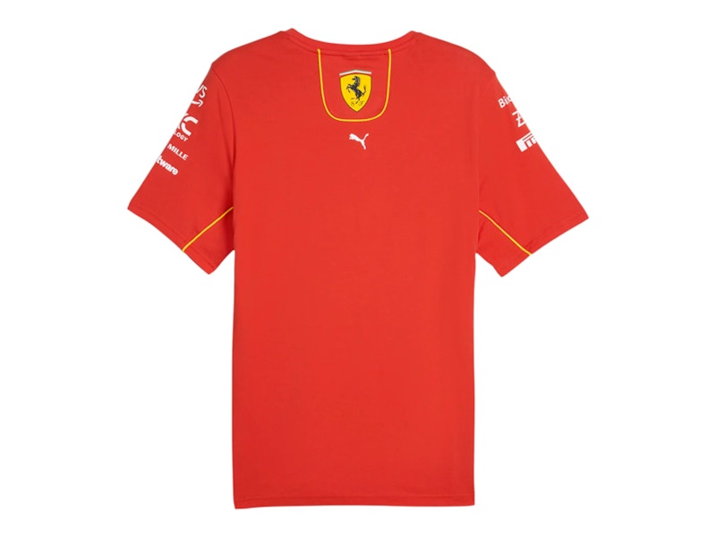 Puma Scuderia Ferrari Team Logo Crew Neck Short Sleeve T-Shirt Burnt Red