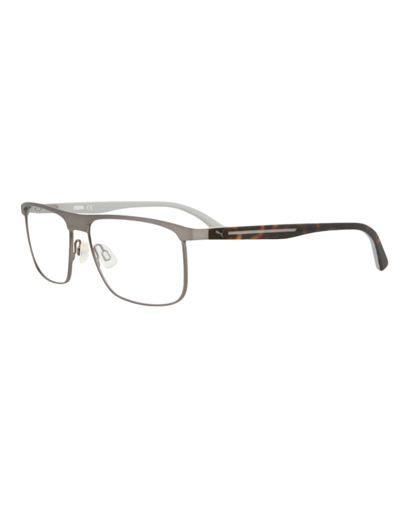 Puma Square-Frame Metal Optical Frames Ruthenium Havana Transparent (PU0054O-30000335-004)