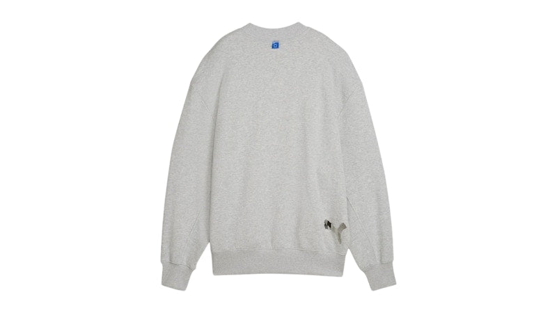 Puma Women's Cherry On Top Graphic Crew Neck Sweatshirt Light Gray Heather