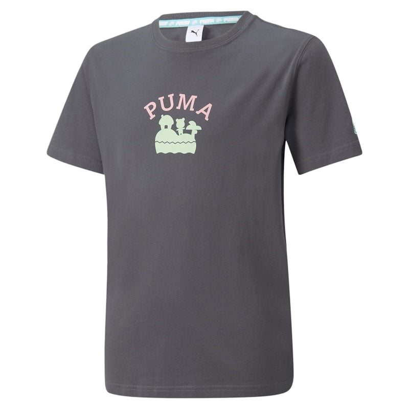Puma x Animal Crossing New Horizons Kid's T-shirt Phantom Black