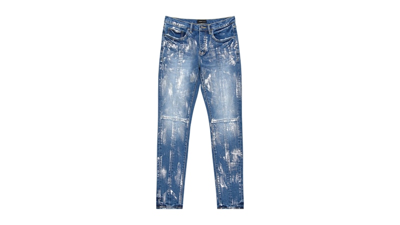 Purple Brand Angel Silver Foil Cross Jeans Indigo