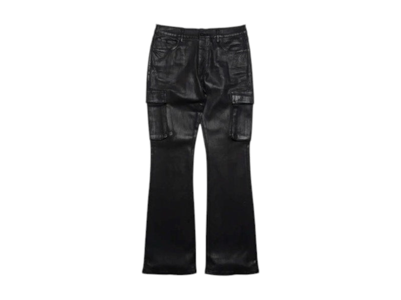 Purple Brand Cargo Flare Vintage Coated Jean Black