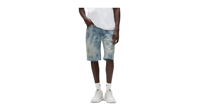Purple Brand Grunge Print Shorts Indigo