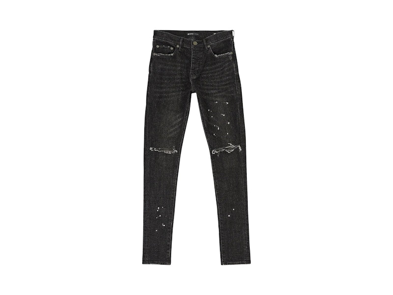 Purple Brand Over Spray Pants Black