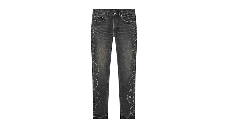 Purple Brand P001-STHW126 Skinny Twist Hotfix Jeans Black