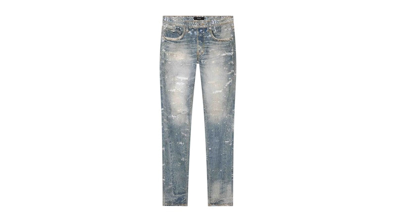Purple Brand P001-SYPQ126 Skinny Printed Sequin Jeans Indigo