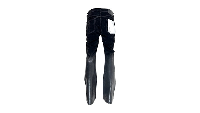 Purple Brand P004-FFDB425 Flare Flock Dipped Jean Black