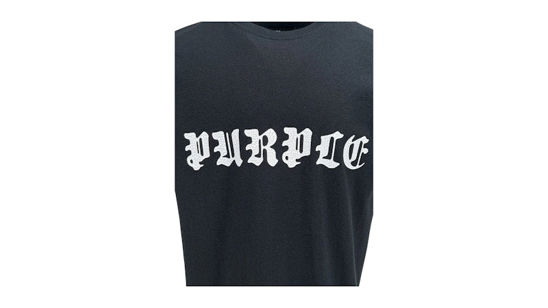 Purple Brand Spellout Textured Jersey Tee Black