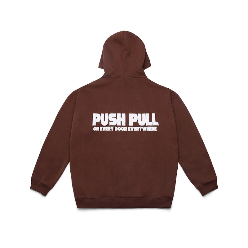 Push Pull Puzzle Hoodie Brown