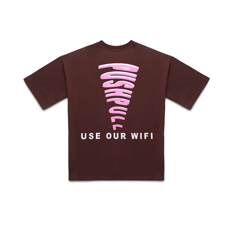 Push Pull Wifi T-shirt Brown/Pink