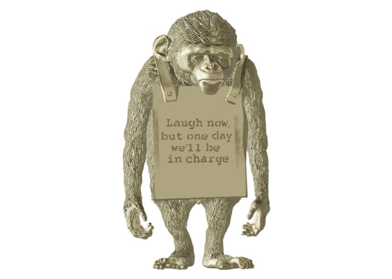 Queen M x BRANDALISM EXCLUSIVE Laugh Now Monkey Gold Variant Figure