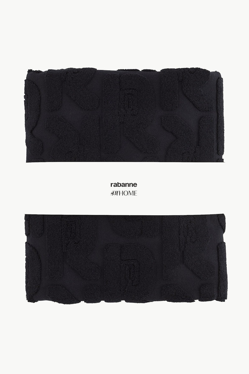 Rabanne H&M Cotton Terry Bath Towel Black