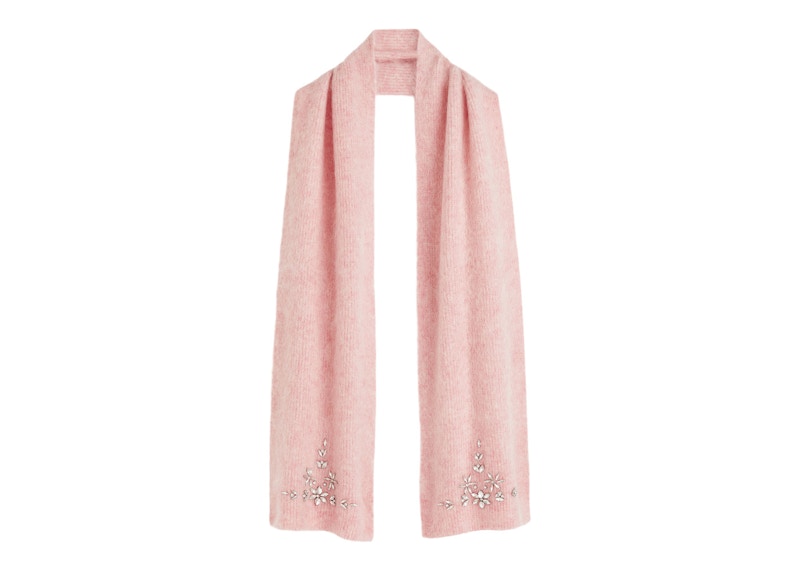 Rabanne H&M Embellished Mohair-Blend Scarf Pink