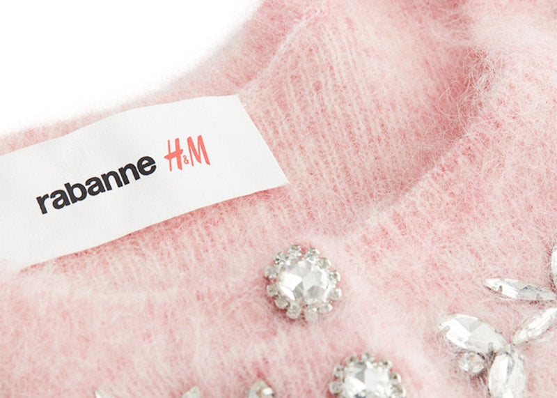 Rabanne H&M Embellished Mohair-Blend Tank Top Pink
