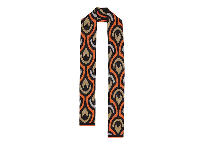 Rabanne H&M Glittery Jacquard-Knit Scarf Black Multicolor