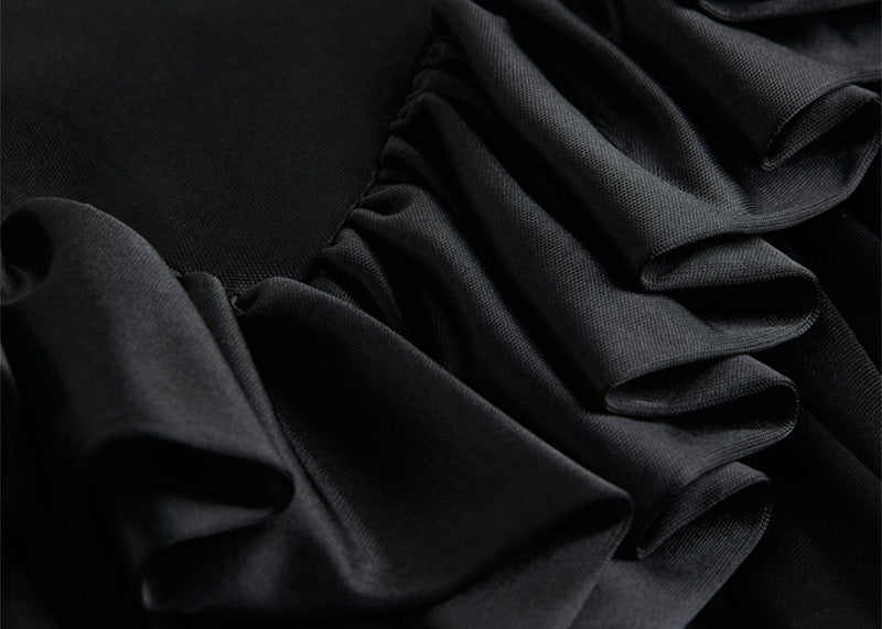 Rabanne H&M Jersey Puff-Skirt Dress Black