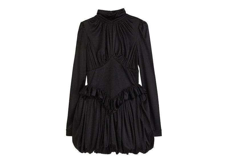 Rabanne H&M Jersey Puff-Skirt Dress Black
