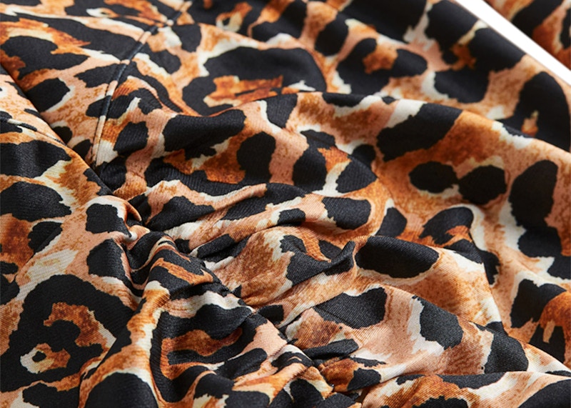 Rabanne H&M Leopard-Print Buckle-Detail Dress Leopard-Print
