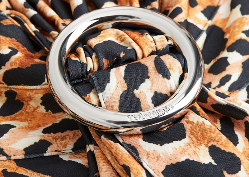 Rabanne H&M Leopard-Print Buckle-Detail Dress Leopard-Print