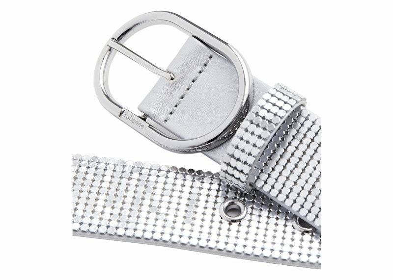 Rabanne H&M Metal-Mesh Leather Belt (Mens) Silver